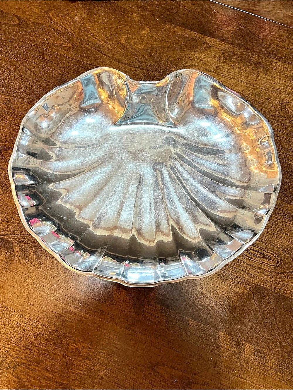 Wilton Armetale Scallop Shell Serving Dish Silver